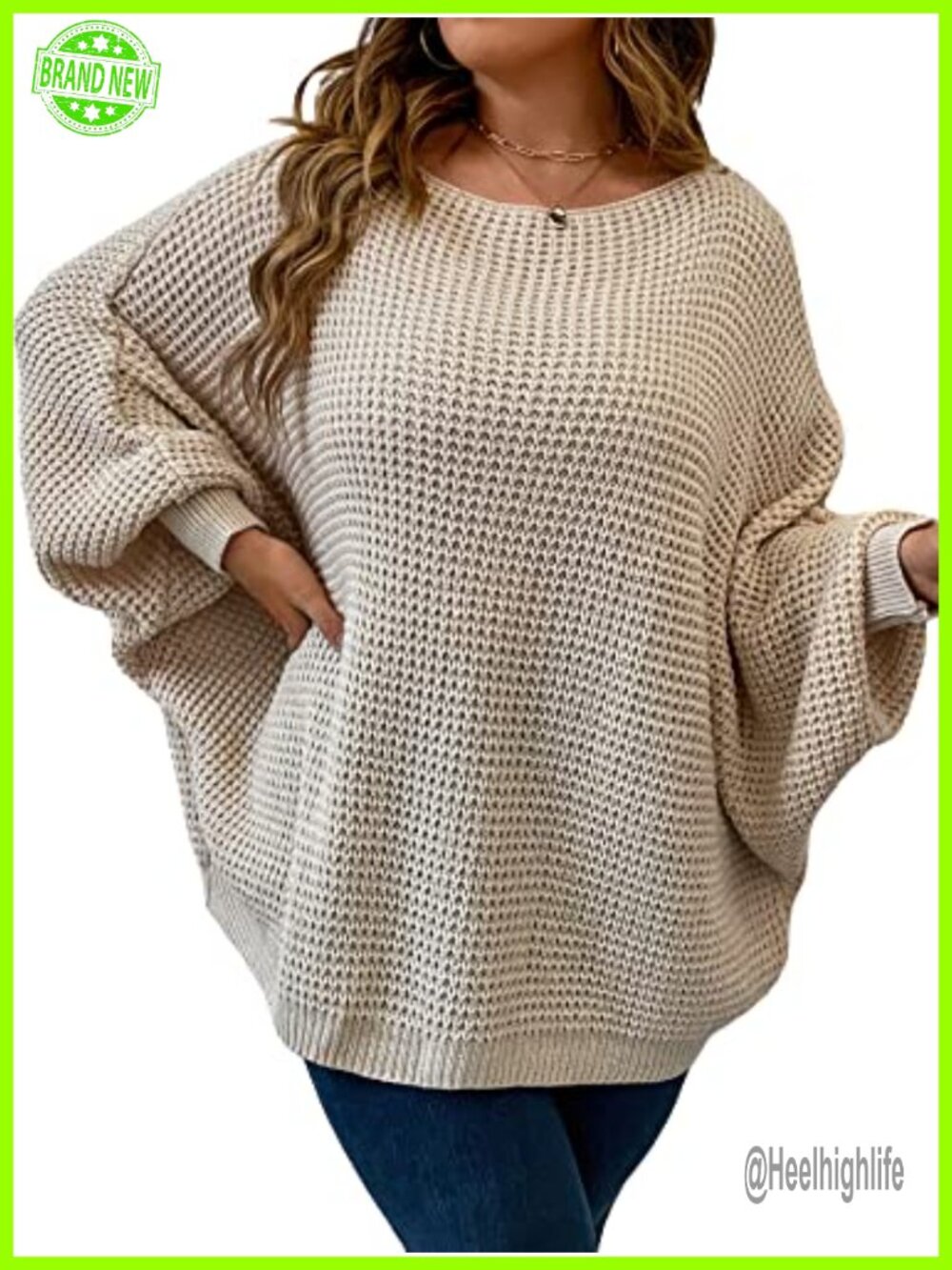 Plus Size Oversized Sweater Long Sleeve Round Neck Pullover Casual Fall Top